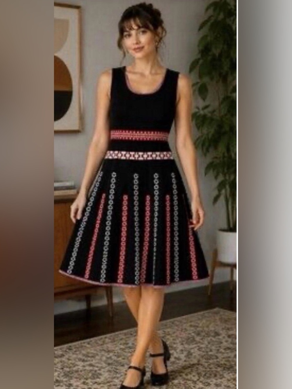 ModCloth Women's Plus size Dress - Black  Bea and Dot Galaxy dress Kni